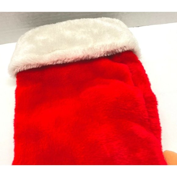 Musical Santa Claus Christmas Stocking Holiday Decor Red Plush 15" Long - Picture 8 of 9